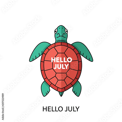 Fotografía Green Turtle With Red Shell.