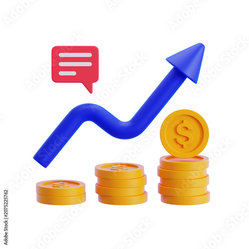 Canvastavla Investment Growth 3D Illustration