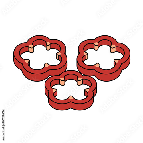 Three interlocking flower-shaped puzzle pieces vector