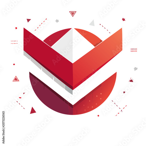 Abstract Chevron Logo with Geometric Shapes and Gradient