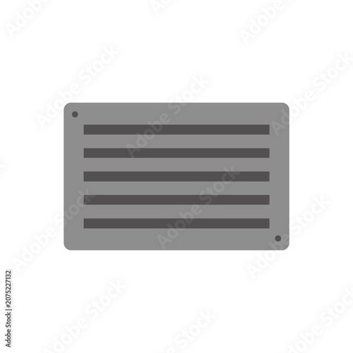 Flat ventilation grille icon with slats