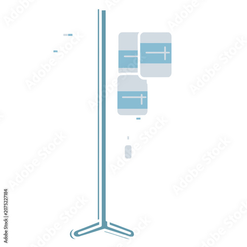 IV stand with infusion pump and medical monitor vector illustration