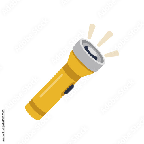 Yellow flashlight icon with light beam