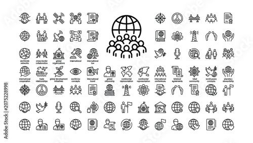 Foto A comprehensive collection of global international cooperation and worldwide com