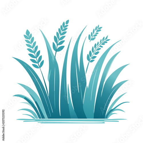 Flat vector illustration of grass cluster