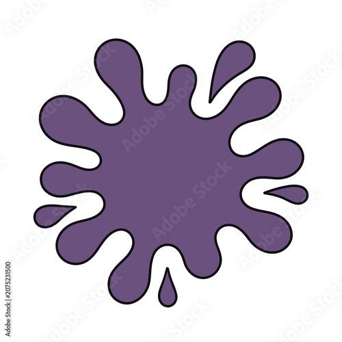 Purple splat vector shape with transparent background