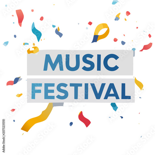 Music Festival Banner with Confetti