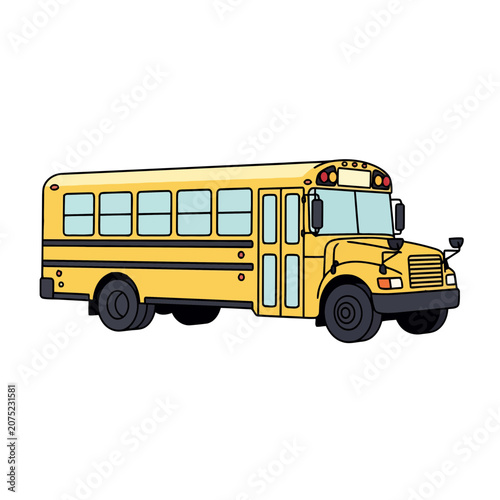 Yellow school bus vector illustration