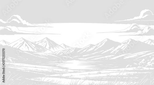 mountain range landscape illustration