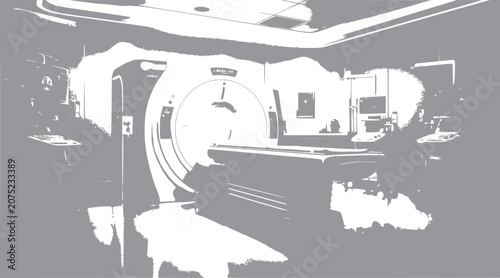 MRI machine in hospital room, medical technology