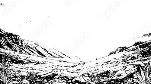mountain range landscape illustration
