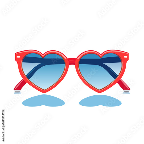 Red and blue heart with ribbon vector