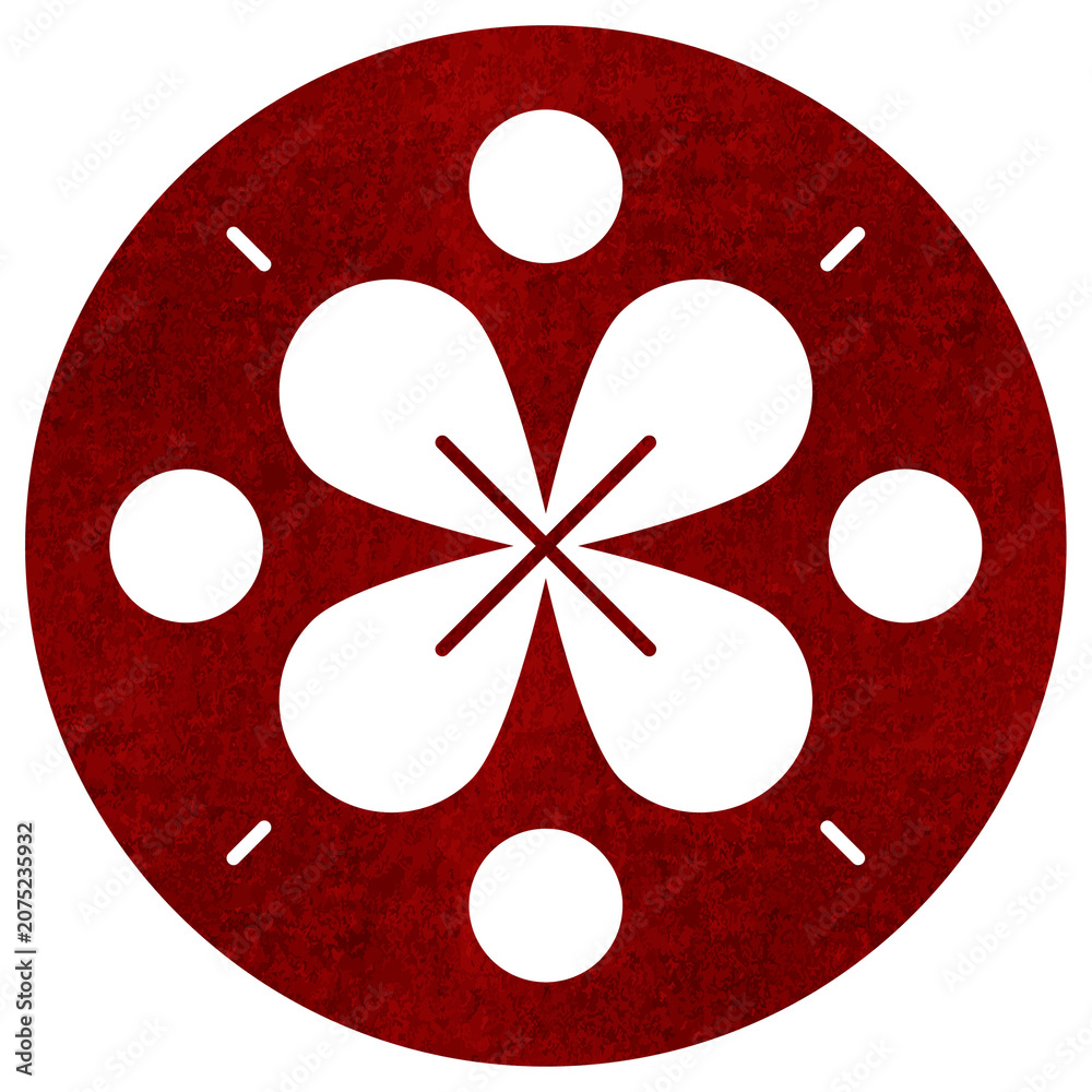 Fototapeta premium Traditional Chinese flower png red illustration