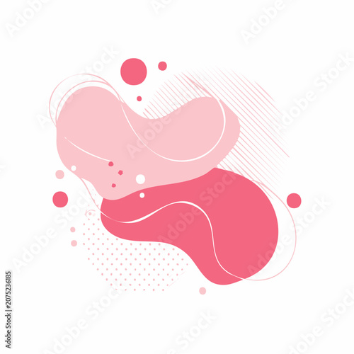 Abstract Fluid Shapes with Pink and Coral Colors