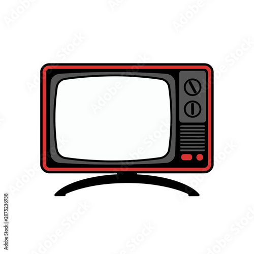Vintage CRT Television Vector Illustration