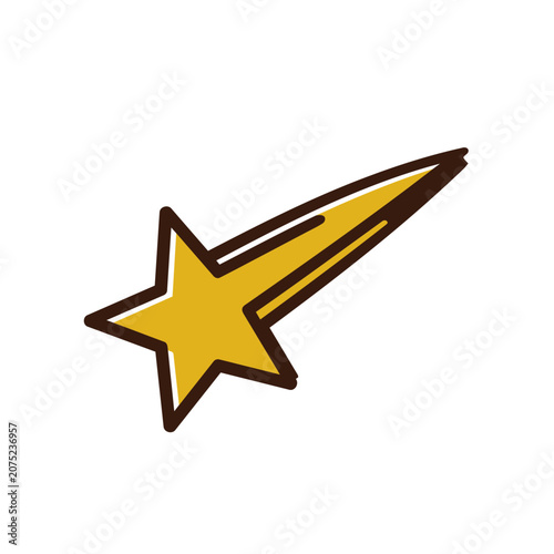 Yellow shooting star vector illustration