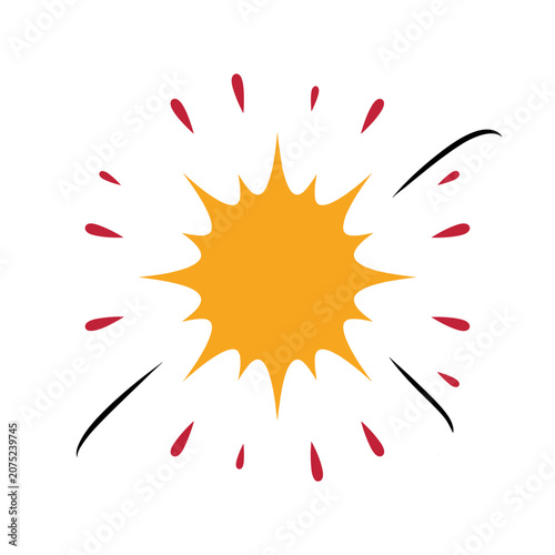 Orange starburst explosion vector illustration