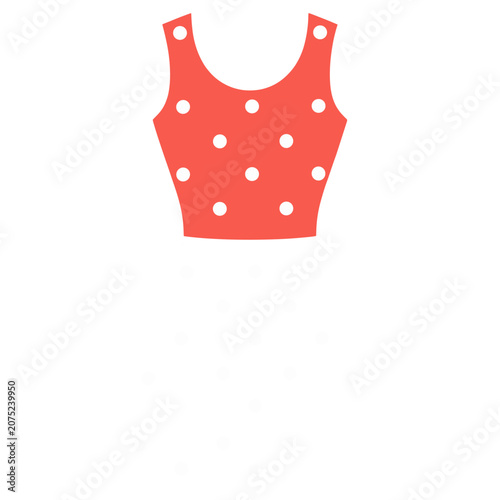 Red Polka Dot Sleeveless Top Vector Illustration