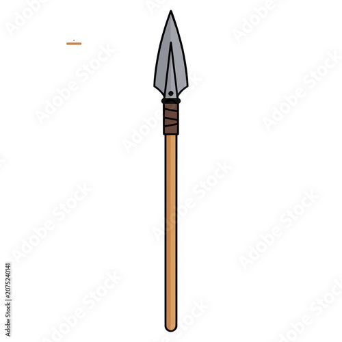 Stone Age Spear with Stone Head and Wooden Shaft