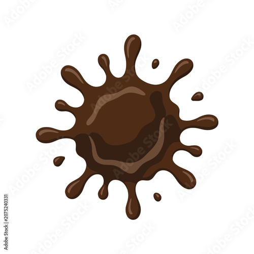 Brown Chocolate Splash Vector Illustration