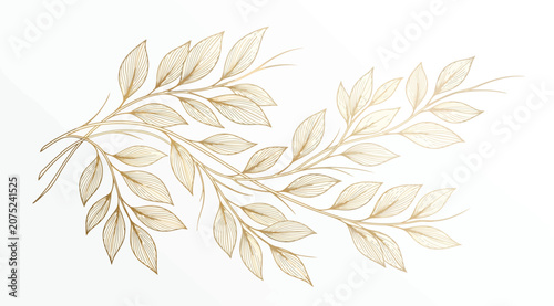 Fotografía Elegant golden branch with leaves