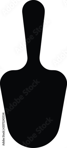 Black paddle, boat paddle, oar silhouette, vector icon, flat design, water sports