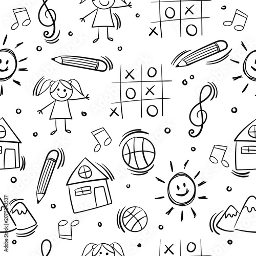 Hand drawn pattern icon set