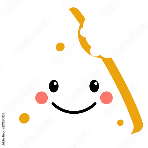 Smiling banana character with face illustration