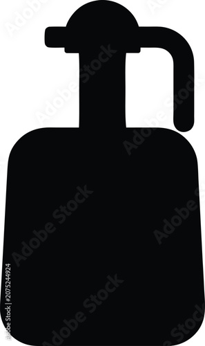 Black vector spray bottle icon, simple silhouette, cleaning symbol, household item