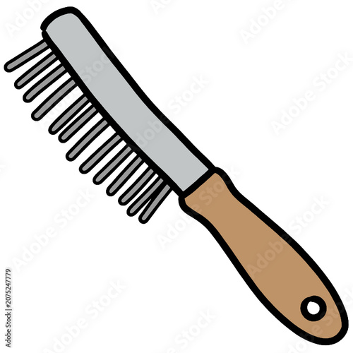 Canvastavla Wire brush with wooden handle isolated on white background metal cleaning hand t