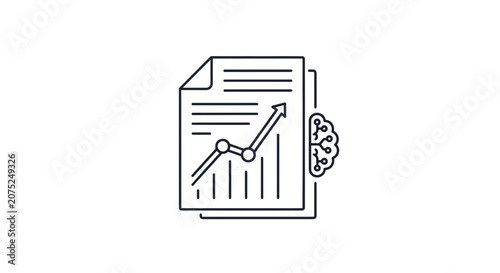 Artificial Intelligence Analyzing Financial Growth Chart on Paper Document