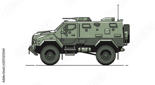 Illustration of a modern armored military vehicle
