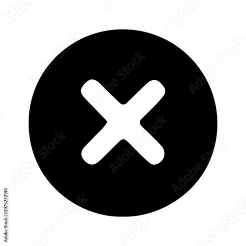 Obraz na plátně Close or cancel circle glyph icon