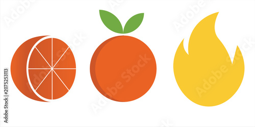 Bild auf Leinwand SOME CITRUS FRUITS ON A PLATE VECTOR ILLUSTRATION, BUAH JERUK VEKTOR