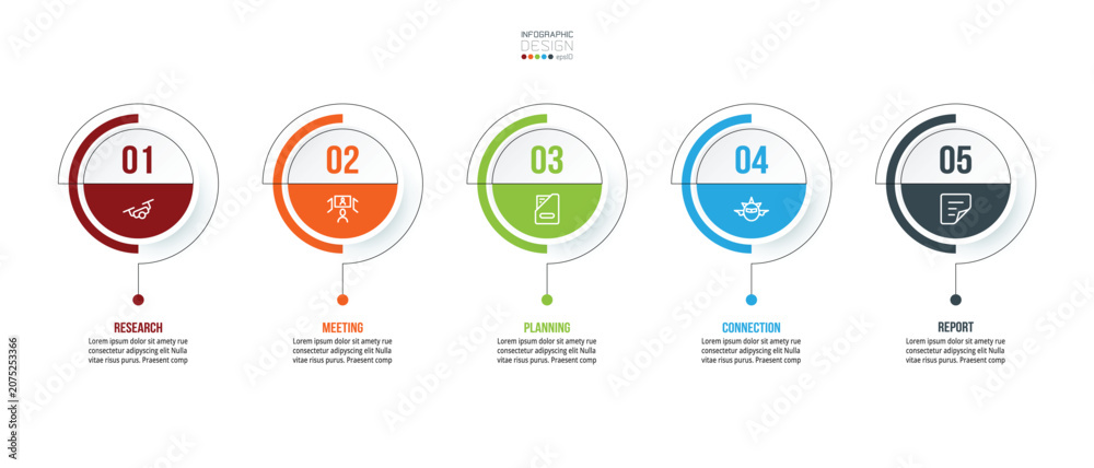 Fototapeta premium Infographic template business concept with step. 