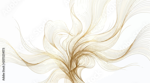 Foto Abstract golden hair strands flowing