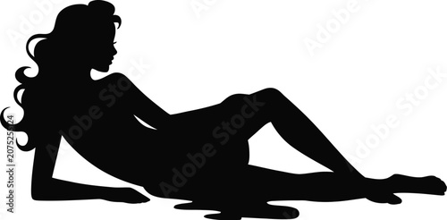 Silhouette vector illustration of woman, girl and young woman practicing yoga, fitness and sport poses with Japanese kanji calligraphy, health and exercise concept