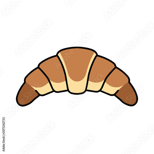 Flat vector illustration of a croissant