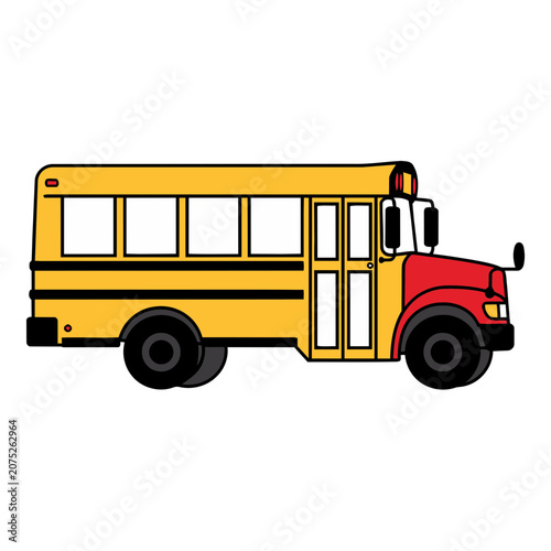 Yellow school bus vector illustration