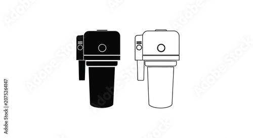 Photography Camera With Lens Silhouette In Black And White