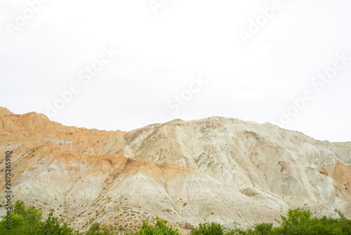 фотографія Real shot of loess erosion Danxia landform stratification gully soil mountain