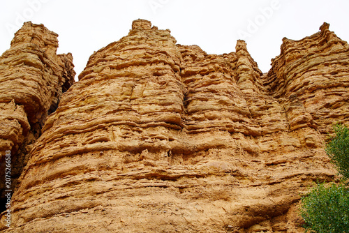 фотографія Real shot of loess erosion Danxia landform stratification gully soil mountain