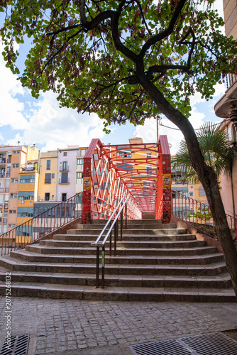 Εκτύπωση καμβά bright red crossing by architect gustave eiffel in the old town