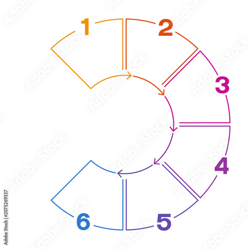 6 Stages Process Infographic