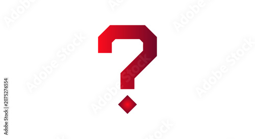 Red question mark icon in geometric style