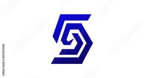 Modern stylized abstract letter s icon in blue
