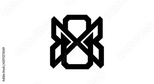 Modern abstract geometric interlocking letters xk