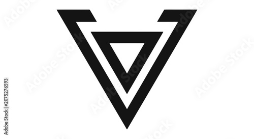 Black triangle with circle vector symbol