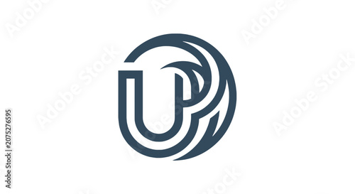 Modern abstract u logo with concentric circles