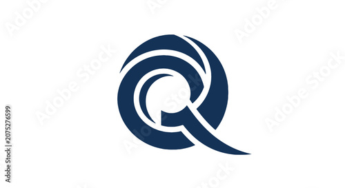 Modern stylized q letter logo design